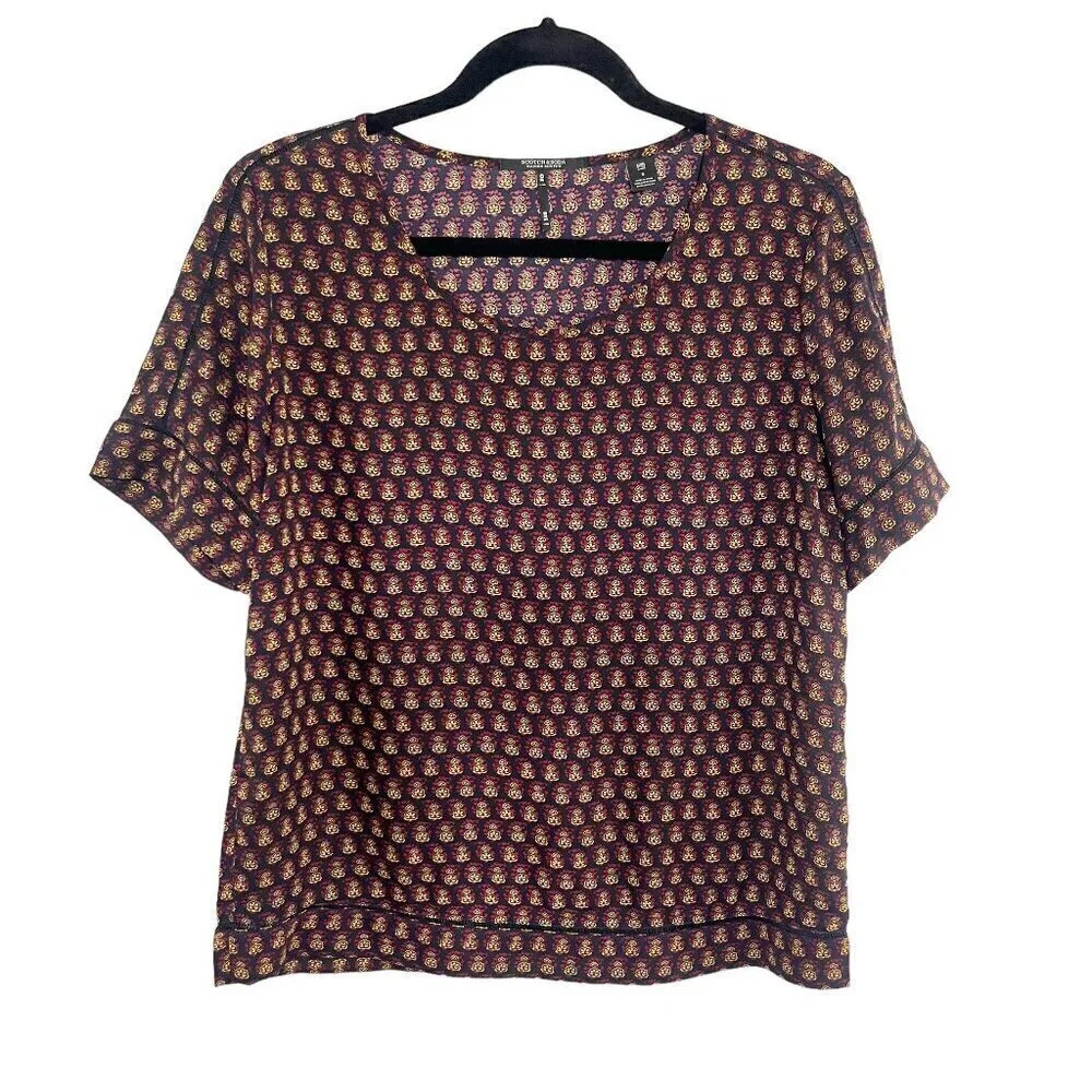 Scotch & Soda Multicolor Pullover Lightweight Blouse Women's Size Small